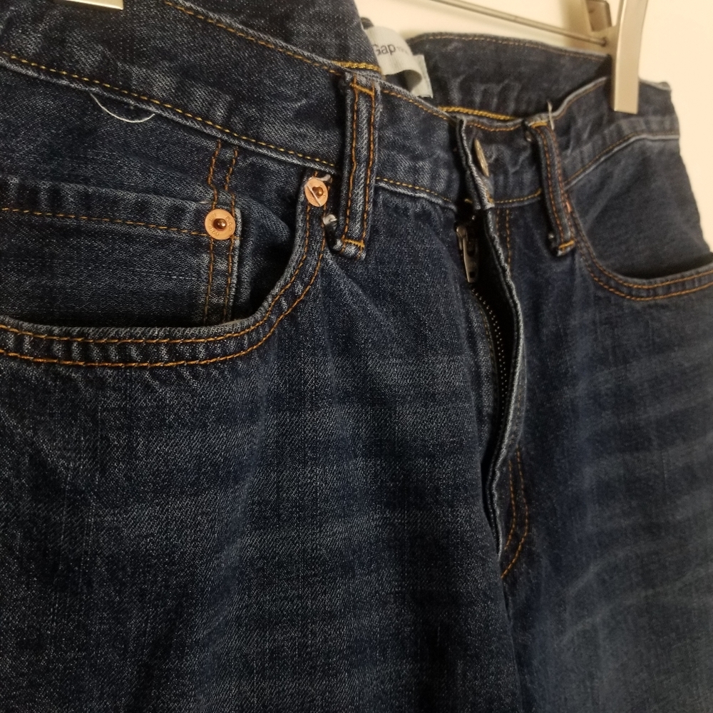Gap Slim Straight Jeans Dark Blue 32 x 30 - Picture 2 of 6